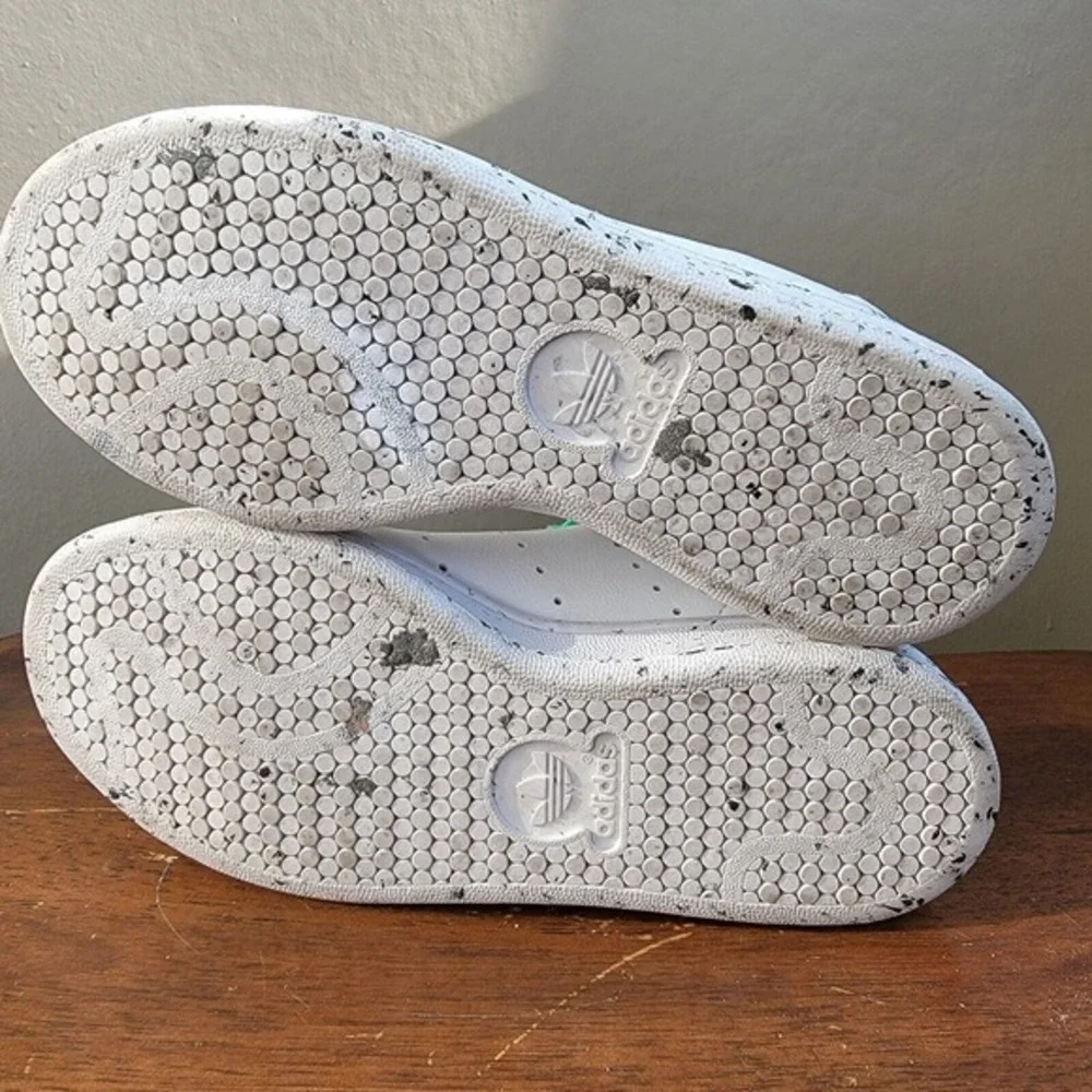 Adidas Stan Smith Vegan Clean Classics White Green Sneakers Size 4 | FU9609‎